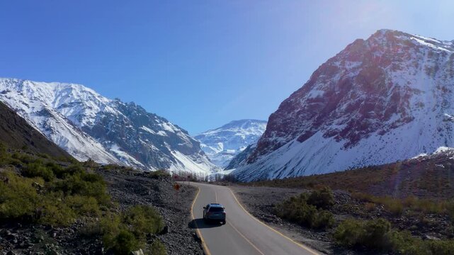 chile off road suv driving cajon del maipo mountain highway