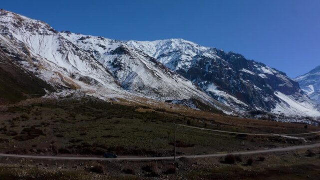 chile off road suv driving cajon del maipo mountain highway