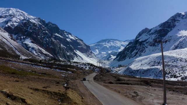chile off road suv driving cajon del maipo mountain highway