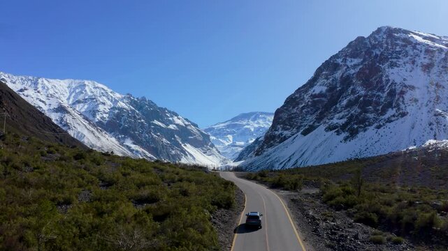 chile off road suv driving cajon del maipo mountain highway