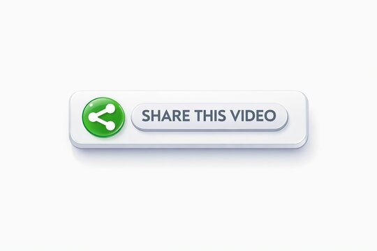 Modern share video button with social media icon