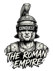 Fototapeta premium Roman soldier statue graphic for t shirt design