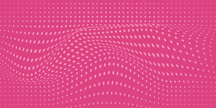 Pink rose halftone pattern. Retro comic gradient background. Pixelated dotted texture overlay. Cartoon pop art faded gradient pattern. Vector illustration.