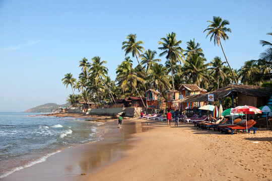 India, Goa, Anjuna, view to Anjuna Beach