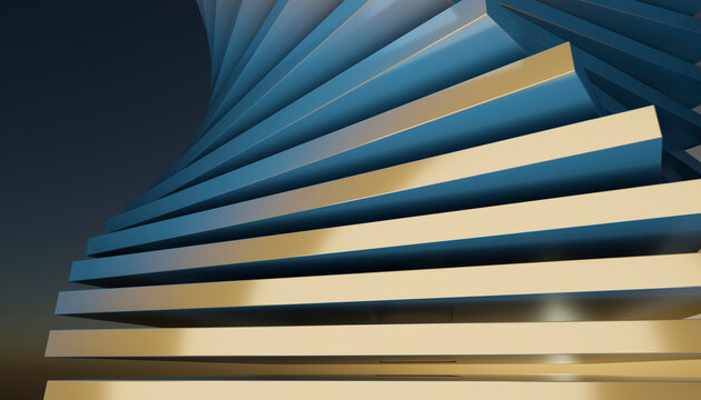 3D rendering of geometric shapes and metal stacks