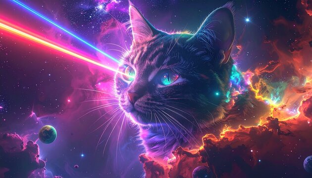 Cosmic Laser Cat. A giant space cat that unleashes prism destruction.