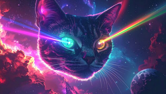 Cosmic Laser Cat. A giant space cat that unleashes prism destruction.