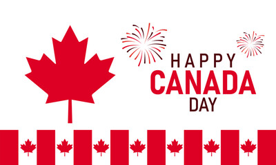 Fototapeta premium Happy Canada Day Vector Greeting Card Poster Banner Design Illustration