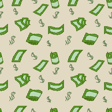 pixel art money cash pattern seamless background wallpaper