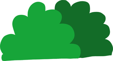 Fototapeta premium Simple Green Bush Shrub Graphic