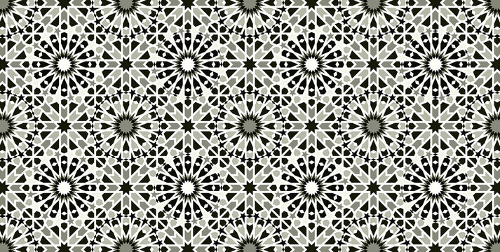 A generative take on Moroccan intricate geometric design: a hybrid composition blending fassi mosaic structure, Andalusian arabesque, and a unique Islamic design that honors the zellige
