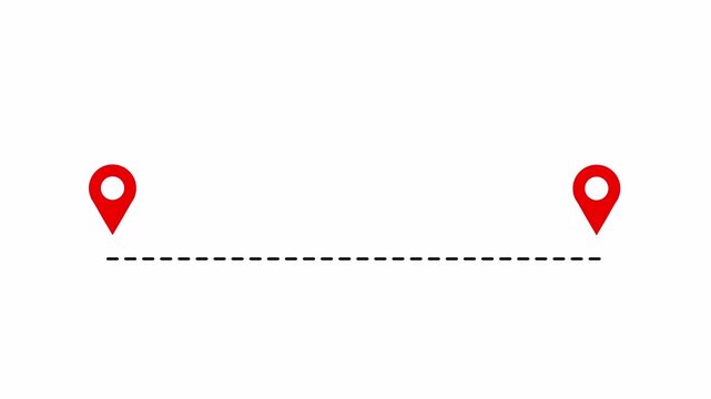 Distance from one place to another is one kilometer. location icon in 4k animation with alpha channel location icon animation on transparent background