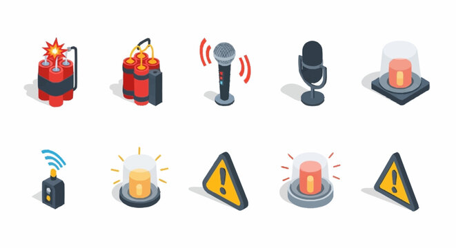 Collection of warning and communication icons.