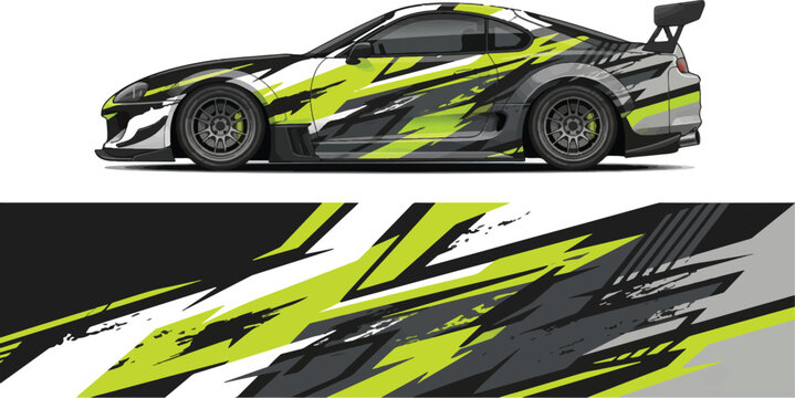 Black and green race car design 1.