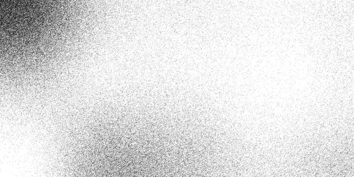 Noise grain background gradient pattern. Grainy effect black white paper. Abstract grunge texture effect, scratch and dust particle grain. Dense spray texture of floating grain particles in cloudy dis