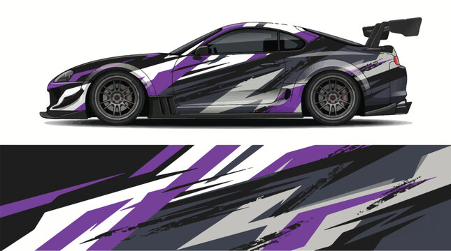 Black and purple racing car design.