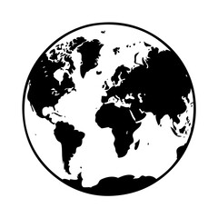 Obraz premium Black silhouette of the world map 