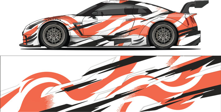 Corvette sports car with flame design 1.