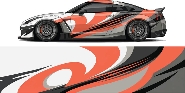 Corvette sports car with flame design.