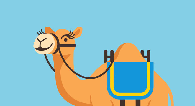 Cartoon Camel with Saddle