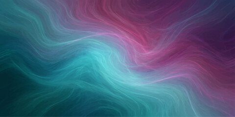 Abstract swirling patterns in teal and magenta hues evoke a sense of cosmic energy and ethereal beauty, suggesting motion and fluidity in a visually striking digital art piece. © suriyaakter