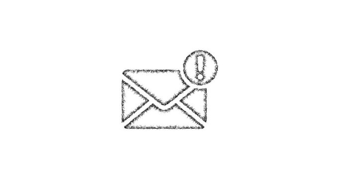 Sketch email alert icon animation - smooth progressive reveal