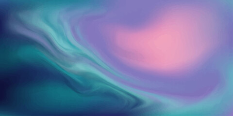 Fototapeta premium An abstract fluid art swirl of deep blues, teal greens, and soft pinks creates a dreamy, ethereal atmosphere.