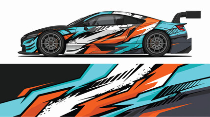 Obraz premium Racing Car with Colorful Abstract Design 1.