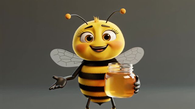 cute, cartoon bee, funny, honey, 3d design, kind, character, graphic, honey bee, insect, animation, fun, cheerful, adorable, small, decorative, sweet, wing, art, eye, playful, gold, joyful, expression
