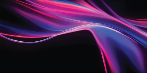 Abstract pink and blue light trails on black background with light streaks abstract art design motion shape graphic pattern color splash © The Alpha