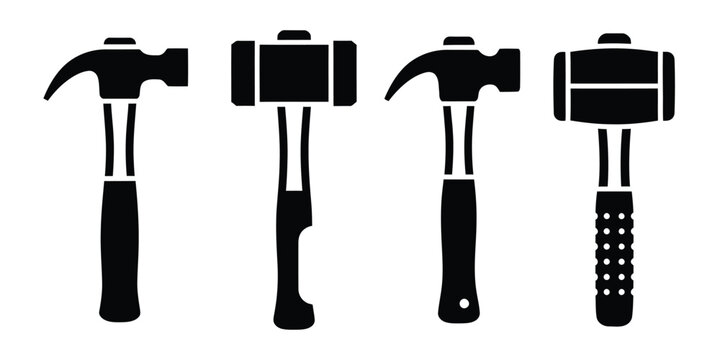 Hammer Tools Silhouette Collection black and white