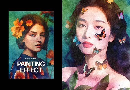 Watercolor Photo Effect &ndash; Painting for Poster & Social Media (PSD)