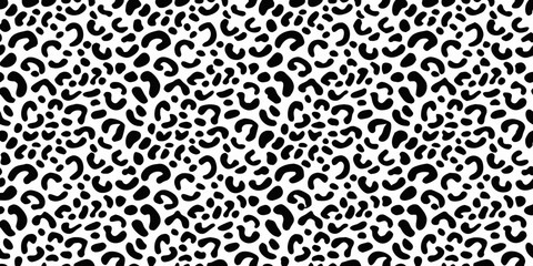Abstract leopard print pattern black and white seamless design © Prosanta