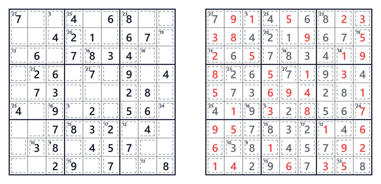 Set of classic square sudoku puzzles, mathematical logic game_1