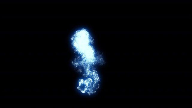 Blue energy particle smoke shockwave. Magic-style digital shockwave, explosive shockwave effect, explosion effect on transparent background. Glowing shockwave particles. Alpha channel.Overlay template