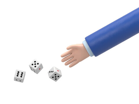 Man throws dice.Template for gambling.Throwing dice.Red dice on the table.Man avid person.Gambler concept.Playing in hand.Supports PNG files with transparent backgrounds.
