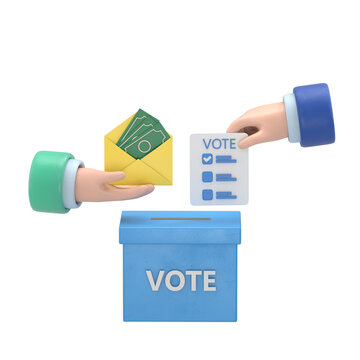 3D hand putting voting paper in ballot box.Elections, voting, going to vote, citizen participation in voting concept.Supports PNG files with transparent backgrounds.
