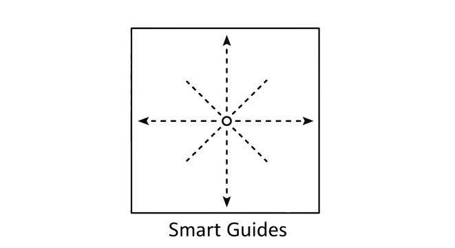 Graphic design smart guides diagram.