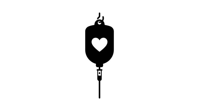 Blood bag featuring a heart icon represents the critical importance of medical donation and health support systems.
