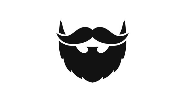 Beard icon features a thick and well-groomed facial hair style often associated with professional barber services and masculine grooming aesthetics.