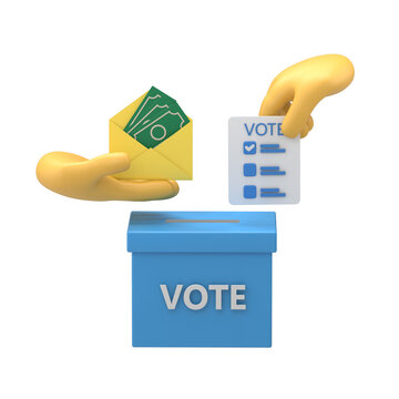 3D hand putting voting paper in ballot box.Elections, voting, going to vote, citizen participation in voting concept.Supports PNG files with transparent backgrounds.

