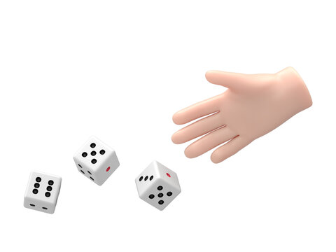 Man throws dice.Template for gambling.Throwing dice.Red dice on the table.Man avid person.Gambler concept.Playing in hand.Supports PNG files with transparent backgrounds.
