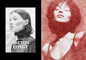 Pencil Sketch Photo Effect – Drawing for Poster & Social Media (PSD)