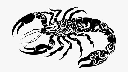 Fototapeta premium Black scorpion illustration on white background vector design
