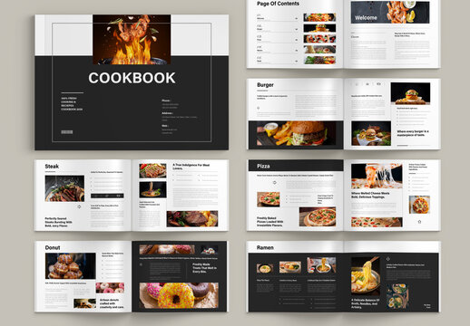 Cook Book Brochure Landscape Template Layout