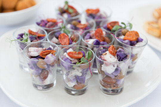 Insalata di polipo in bicchieri