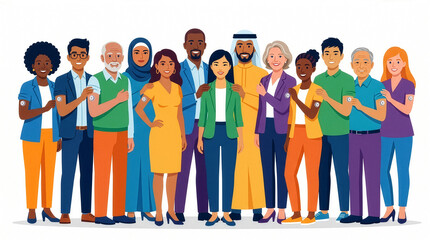 Obraz premium Group of individuals representing global community and shared identity for connection and unity