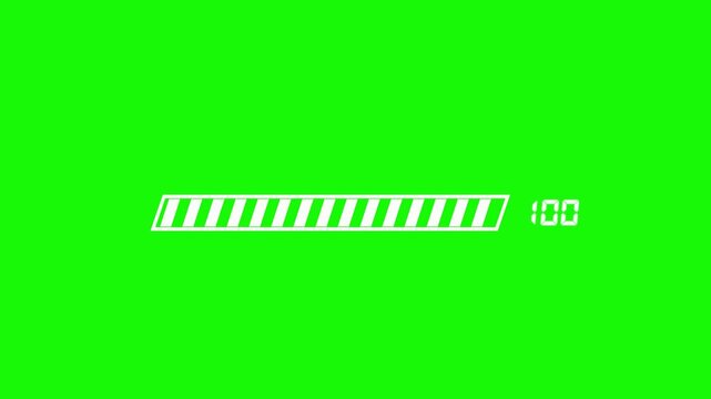 Green Screen Loading Bar at 75 Percent progress horizontal