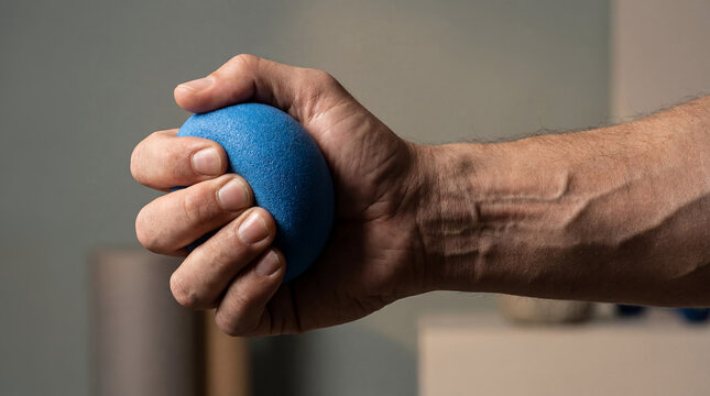 stress ball squeezing hands anxiety coping relief tension therapy tool close hand exercise communicates grounding pressure release and practical emotional regulation concept story campaign