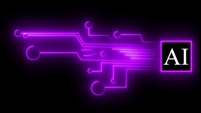 Futuristic circuit board pattern loops for technology background. Modern circuit board elements represent engineering. Information systems concept with circuit board.